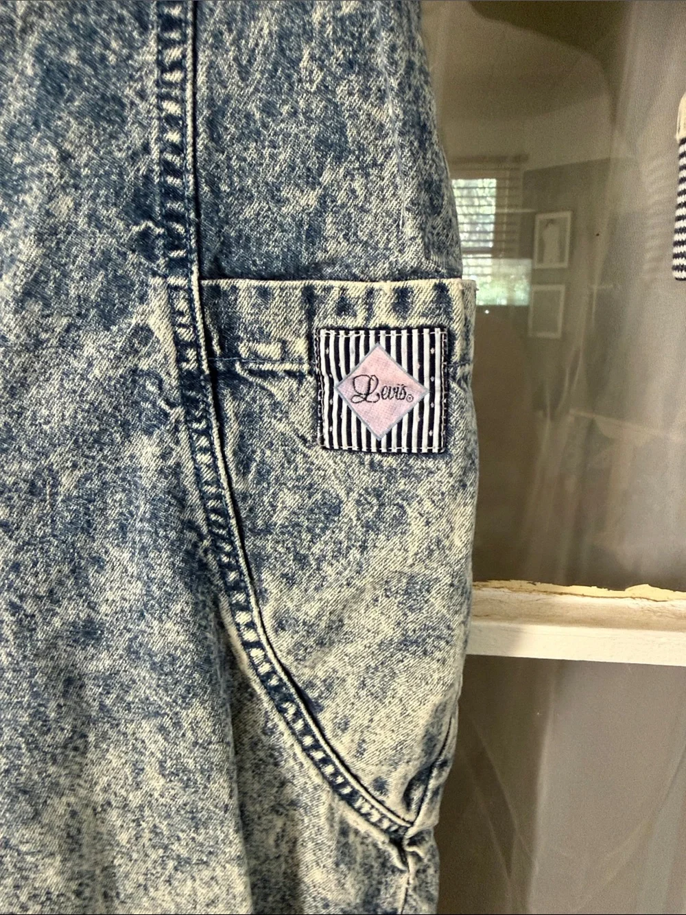 Vintage Little Levi's Acid Wash Denim Jumpsuit with Pocket Patch